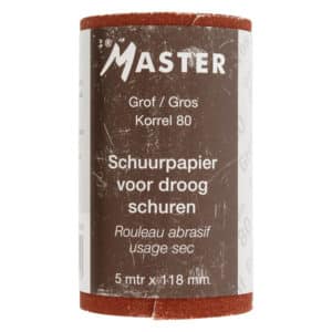 Schuurpapier op rol droog 118mm korrel 80