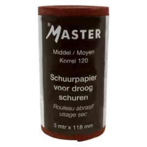 Schuurpapier op rol droog 118mm korrel 120