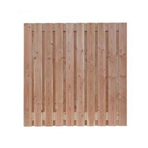 Tuinscherm Heeswijk 19+2 planks Douglas 180x180cm, RVS geschroefd