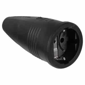 Contrastekker randaarde volrubber - 10/16A - zwart