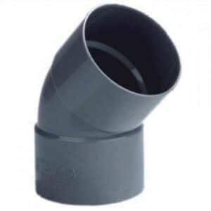 Pvc lijm bocht 45º, 2x lijmmof, 40mm riool lijm