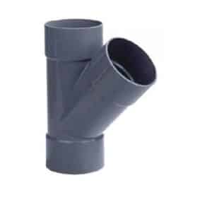 Pvc lijm T-stuk 45º, 3x lijmmof, 40mm riool lijm