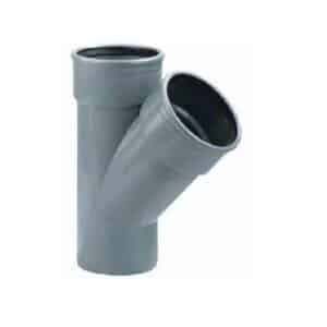 Pvc manchet T-stuk 45 gr. 2x manchet-1x spie 125mm