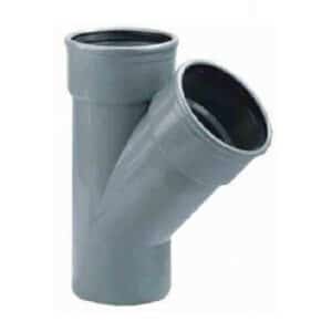 Pvc manchet T-stuk 45 gr. 2x manchet-1x spie 160mm