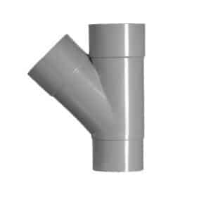 Pvc hwa T-stuk 45gr. 2xlijmmof-1xverjonging 80mm