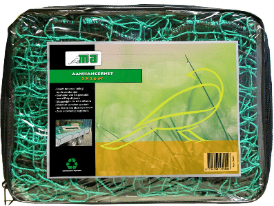 Konvox Aanhangwagennet grofmazig 1,6x3m Groen