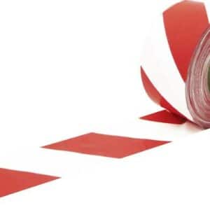 Afzetlint rood wit 50mm x 50m