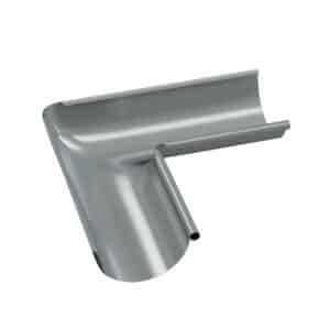 BILKA GLOSSY Binnenhoek dakgoot | 125mm | RAL 9006 Zilverkleur | Tweezijdig glossy gecoat