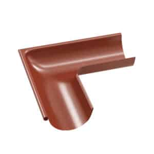 BILKA GLOSSY Buitenhoek dakgoot | 150mm | RAL 8004 Koperbruin | Tweezijdig glossy gecoat