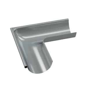 BILKA GLOSSY Buitenhoek dakgoot | 150mm | RAL 9006 Zilverkleur | Tweezijdig glossy gecoat