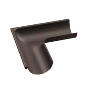 BILKA MAT Buitenhoek dakgoot | 125mm | RAL 8019 Grijsbruin | Tweezijdig mat gecoat