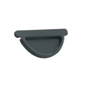 BILKA GLOSSY Eindkap dakgoot | 125mm | RAL 7011 Grijs | Tweezijdig glossy gecoat