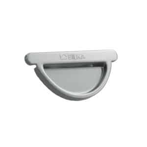 BILKA GLOSSY Eindkap dakgoot | 125mm | RAL 9006 Zilverkleur | Tweezijdig glossy gecoat