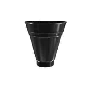 BILKA GLOSSY Opvangtrechter | 100mm | RAL 9005 Zwart | Tweezijdig glossy gecoat